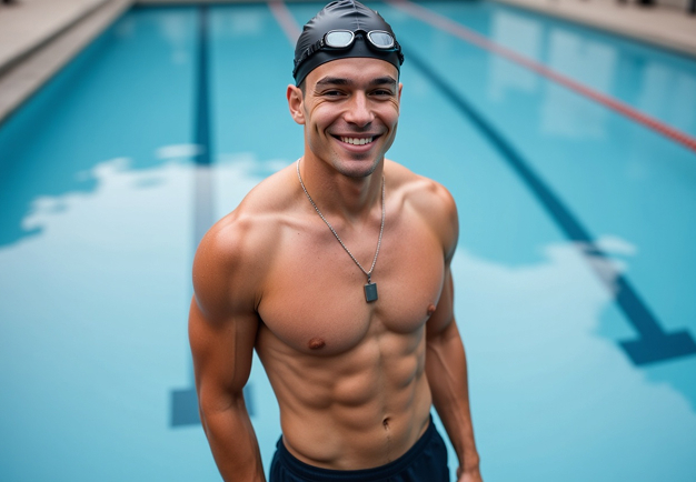 Atleta con collana sportiva